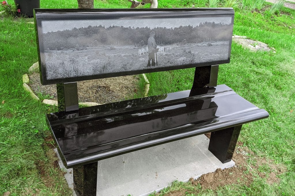 Black Granite Bench Dimock cemetery Ideas for Headstone grave stone granite marker Evergreen Cemetery