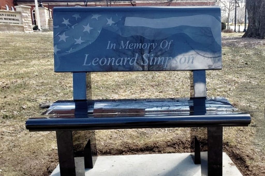 bench Factoryville cemetery headstone Lenoxville granite memorial Dalton tombstone Denison