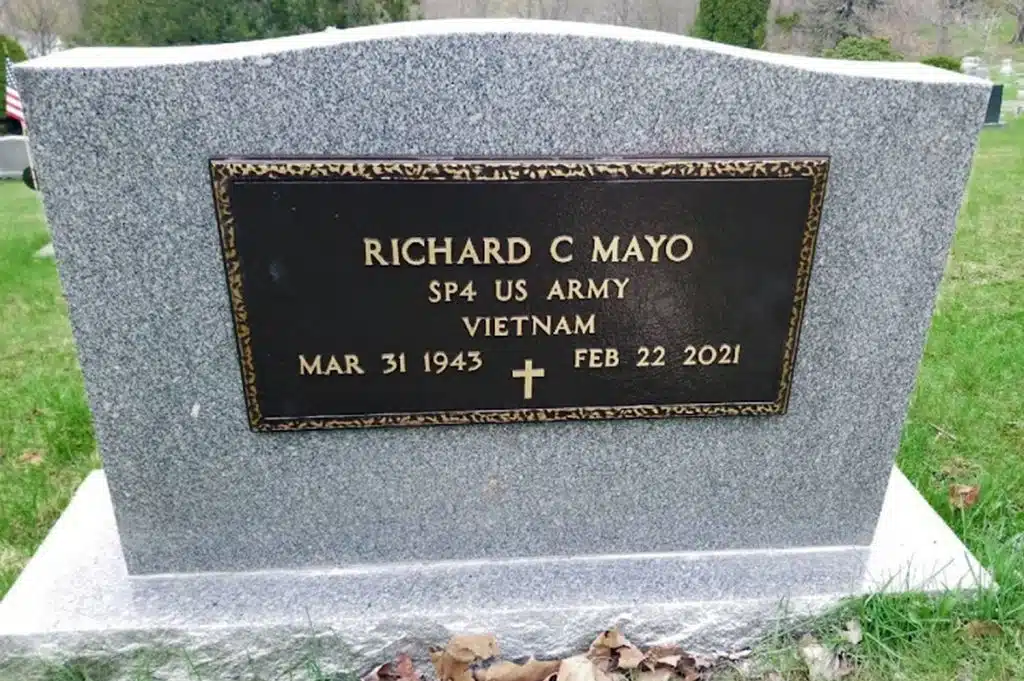 Bronze Veteran Le Raysville granite Monroeton headstone monument washing death date Milan engraving date