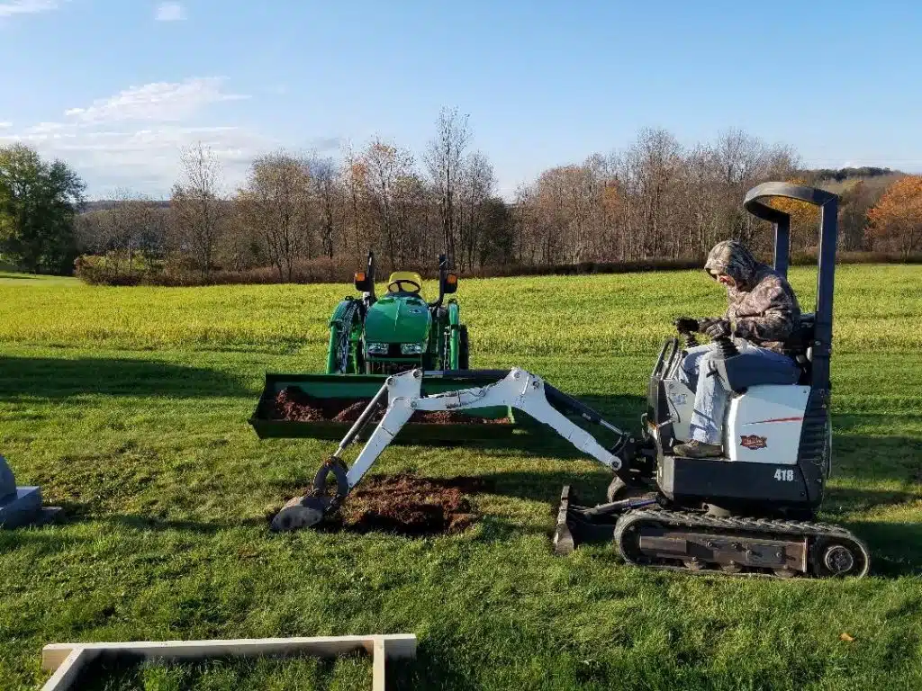 Digging a foundation in New Albany