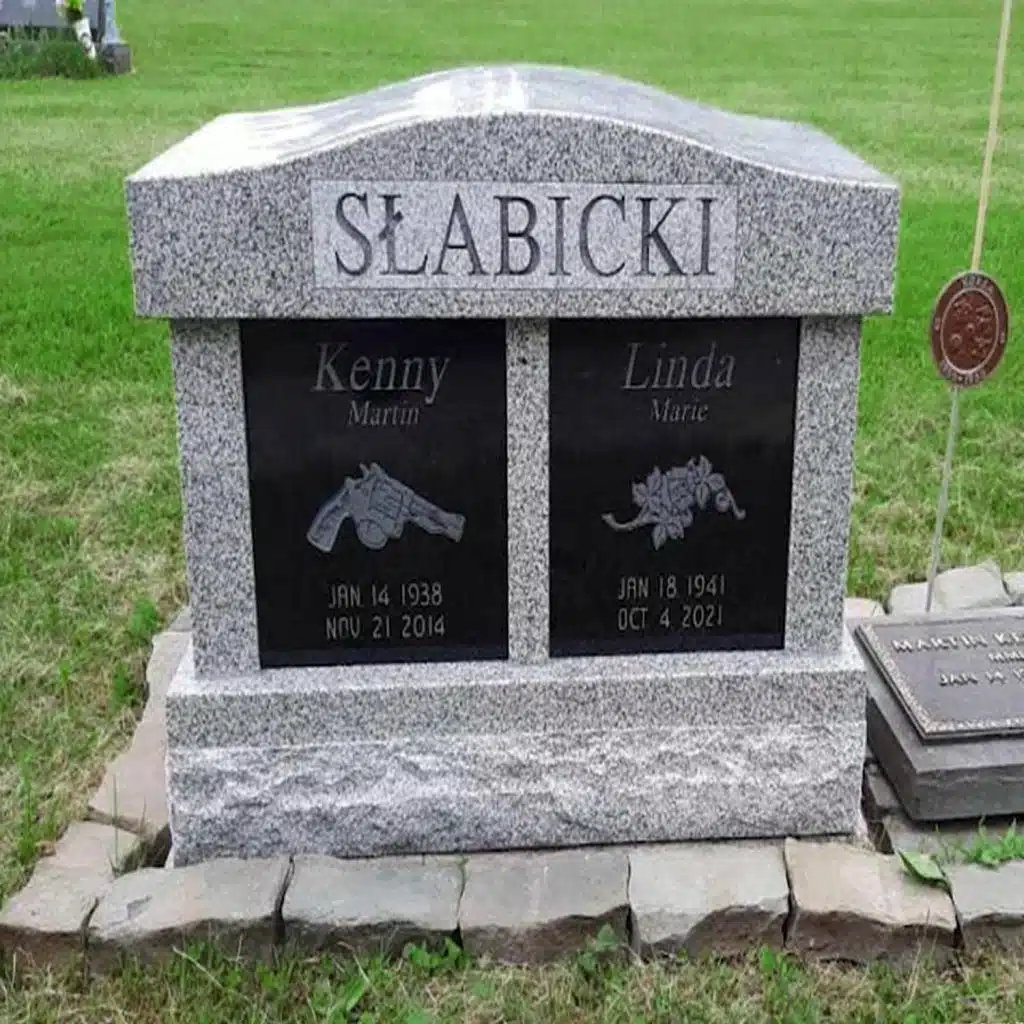 Factoryville cemetery cremation headstone Lenoxville granite memorial Dalton tombstone Denison