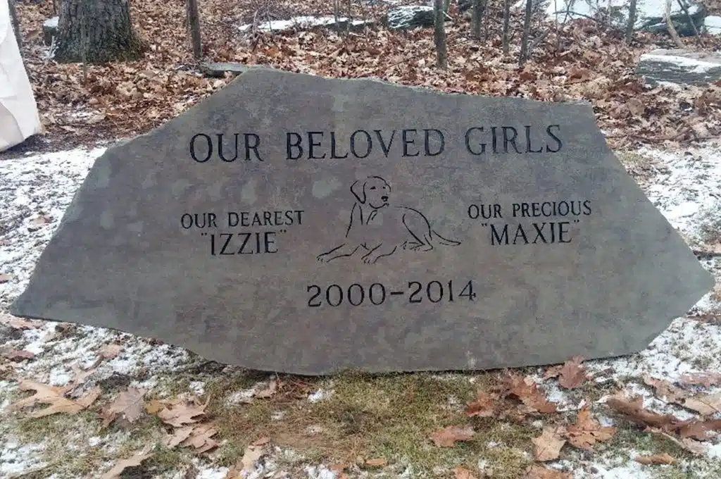 dog memorial stone Rome cemetery Scranton headstone jet black granite headstone Sayre tombstone