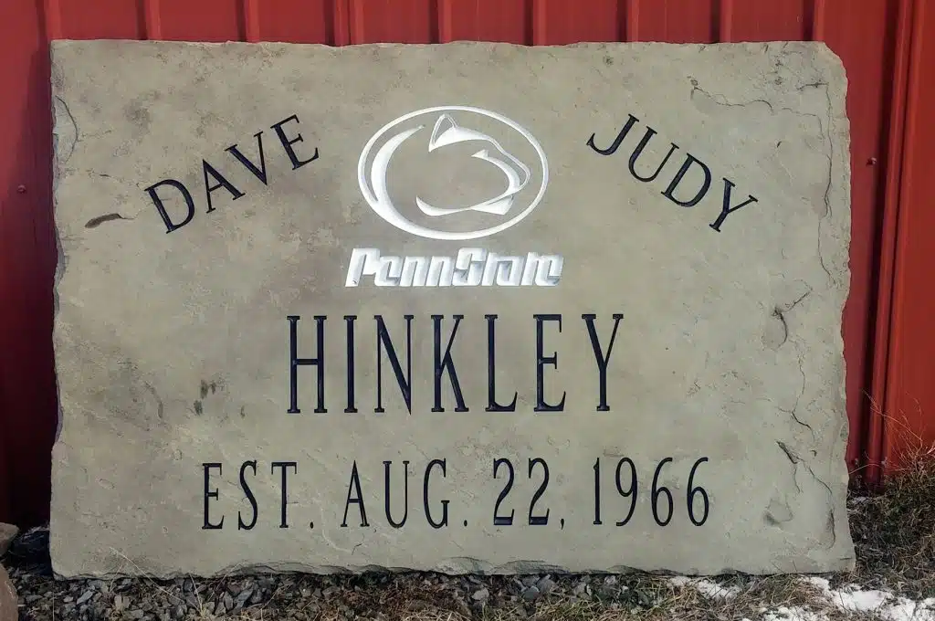 penn state stone Forest City grave marker headstone upright monument Shoemaker Cemetery St. Joseph