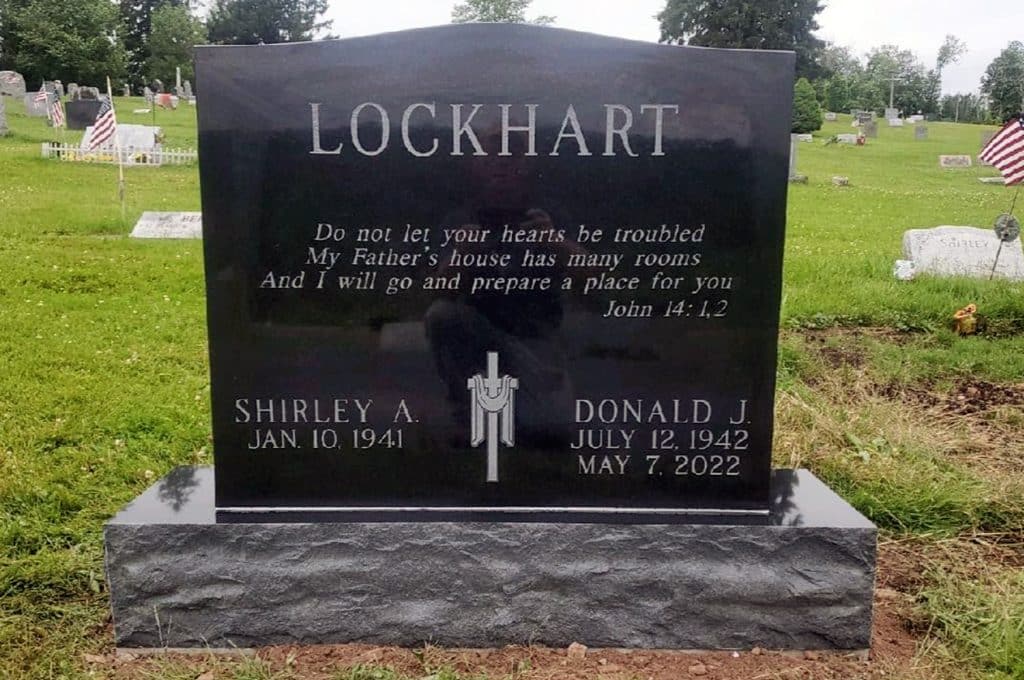 Herrick Center monument Jackson cemetery headstone Tunkhannock Memorial Prevost laser black granite