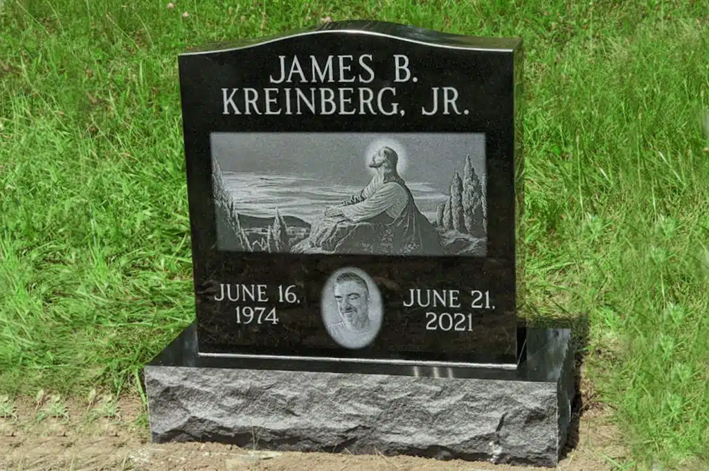 Alba cemetery headstone flat marker Athens grave stones burlington granite headstone laser