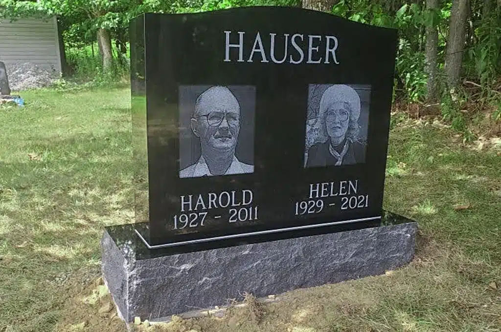 Falls cemetery headstone headstone granite Meshoppen memorial tombstone north flat