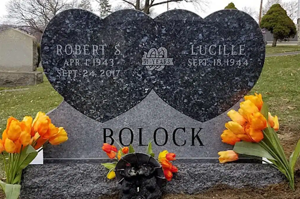 Double Heart Monument Factoryville cemetery headstone Lenoxville granite memorial Dalton tombstone Denison