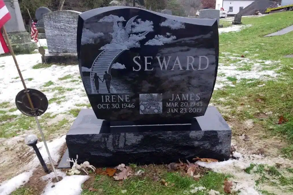 Black Granite Wave Custom Shape Monument