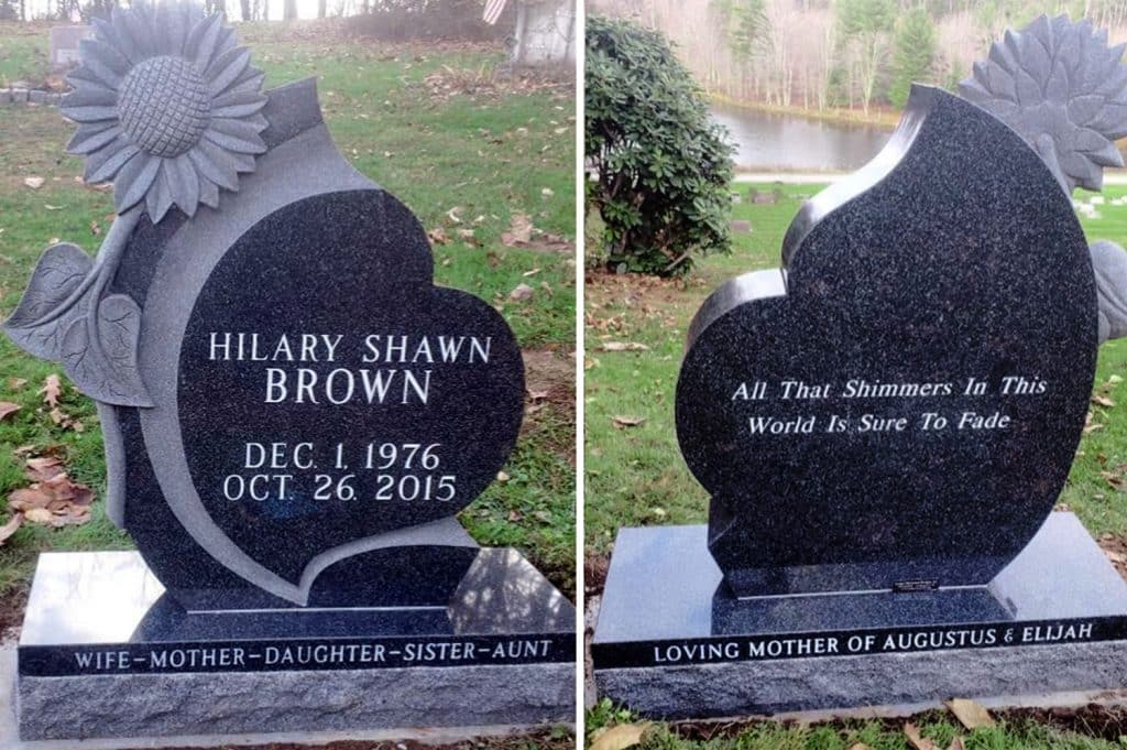 sunflower Factoryville cemetery headstone Lenoxville granite memorial Dalton tombstone Denison