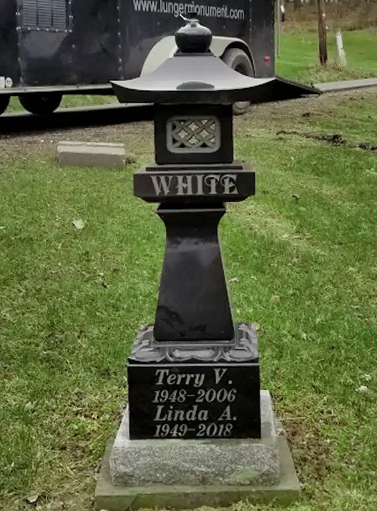 pagoda monument Brackney monument engraving Factoryville headstone Lawton grave marker Mnt. View