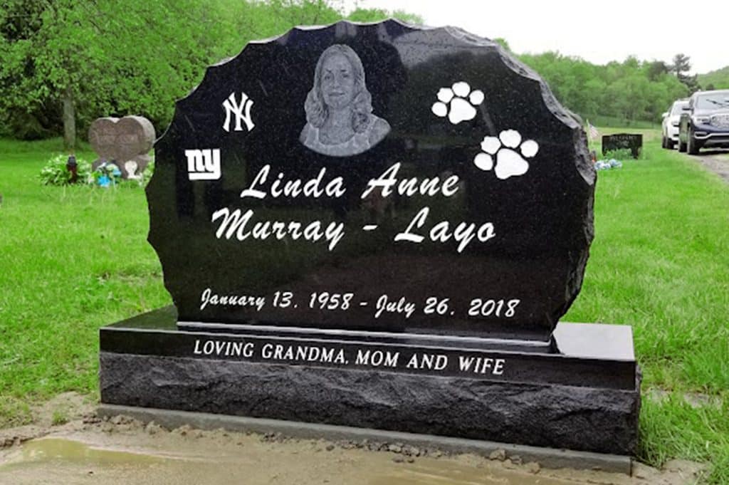 black granite Laceyville cemetery headstone headstone Lanesboro granite memorial tombstone