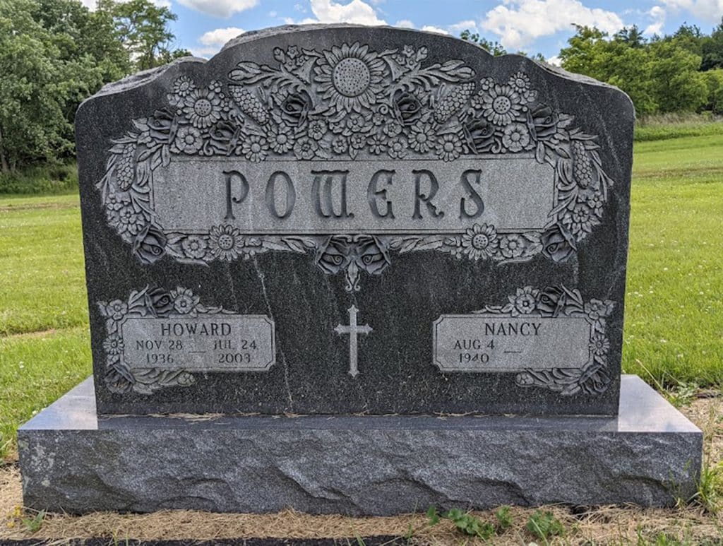 Laceyville cemetery headstone Lanesboro granite memorial tombstone flower