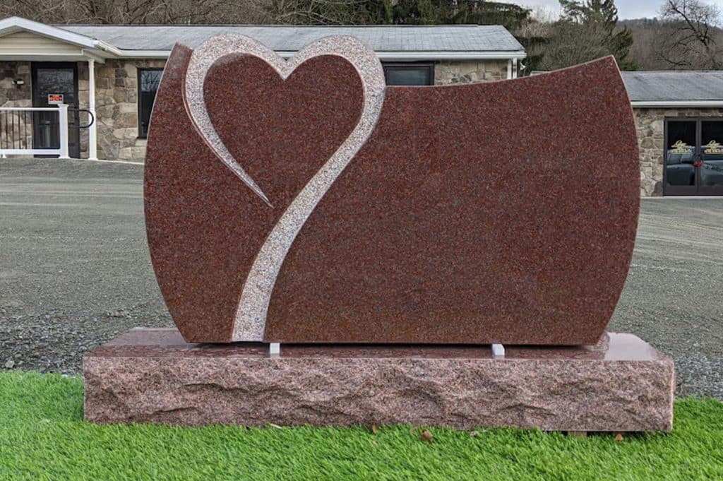 heart red india granite New Albany Pennsylvania cemetery Sugar Run headstone cleaning Monroeton cleaning