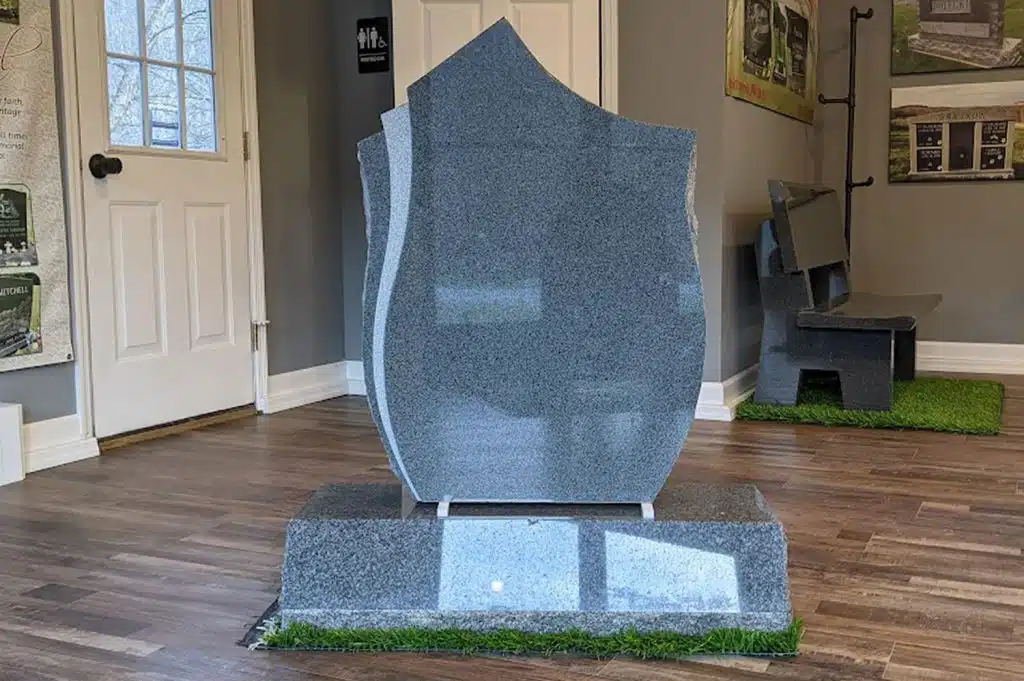 Rome cemetery Scranton headstone jet black granite headstone Sayre tombstone wave