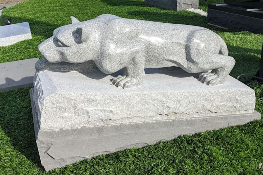Nittany Lion Penn State Rome cemetery Scranton headstone jet black granite headstone Sayre tombstone