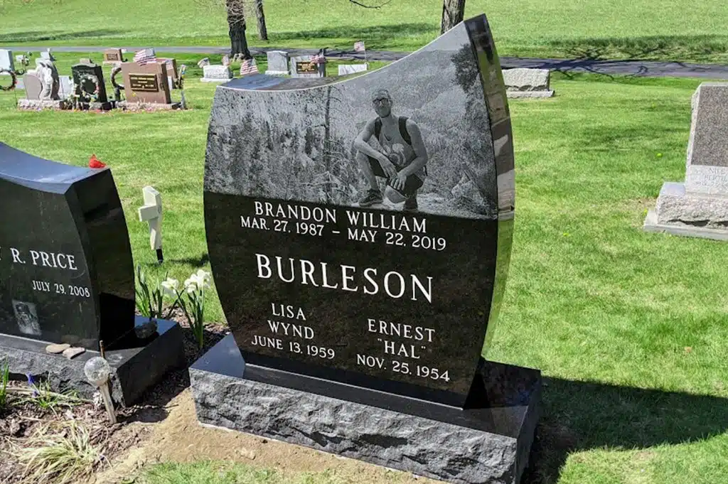 Wave monument Sayre build my monument headstone bluestone Stevensville headstone bluestone memorial