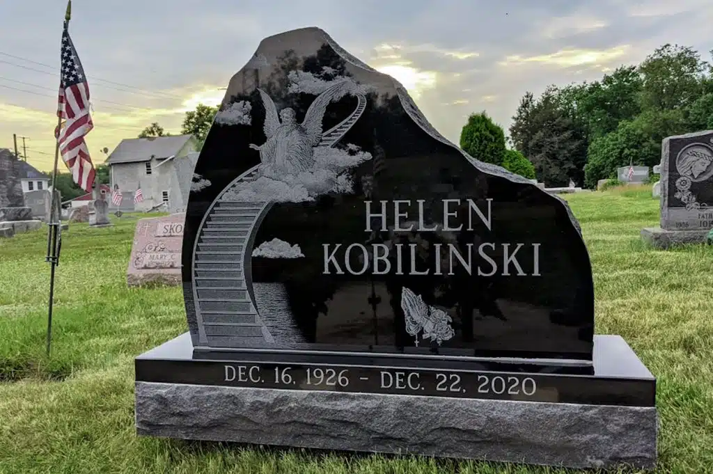 Warren Center headstone engraving monument obelisk headstone large headstone stairway heaven