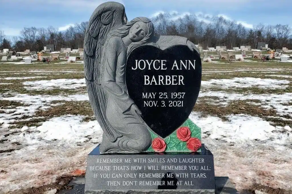 Nicholson angel Nicholson bridge headstone Springville Monument nicholson Lynn Cemetery heart