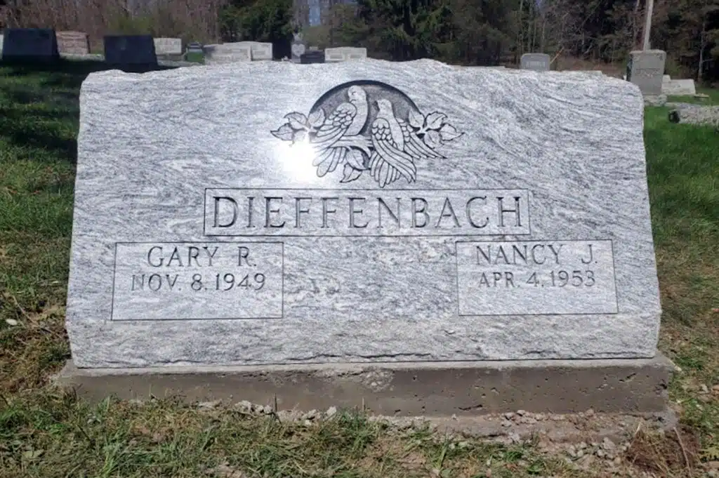 Brooklyn monument sandblast headstone Meshoppen tombstone grave stone Holy cross slant