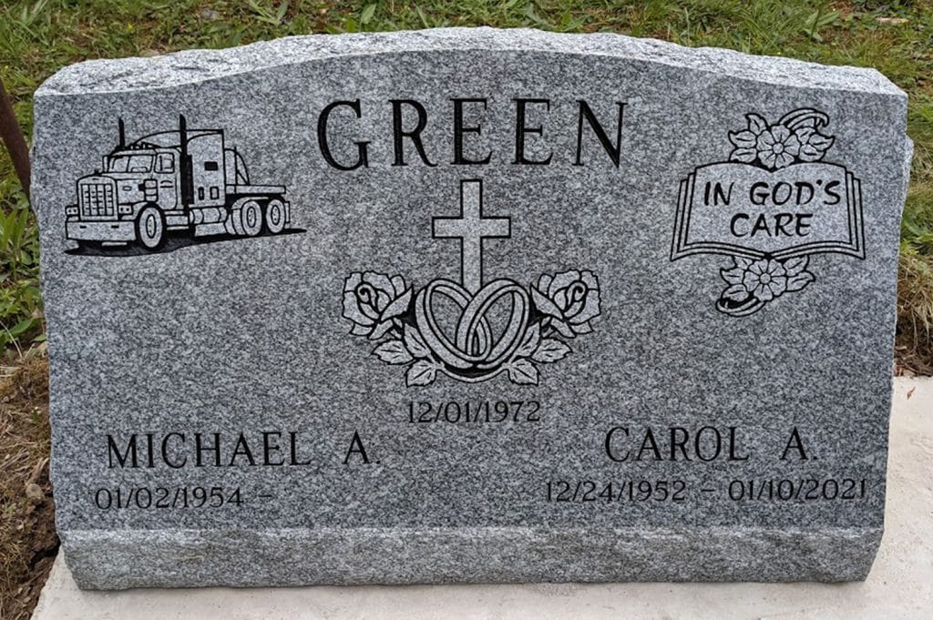 Rome cemetery Scranton headstone jet black granite headstone Sayre tombstone slant