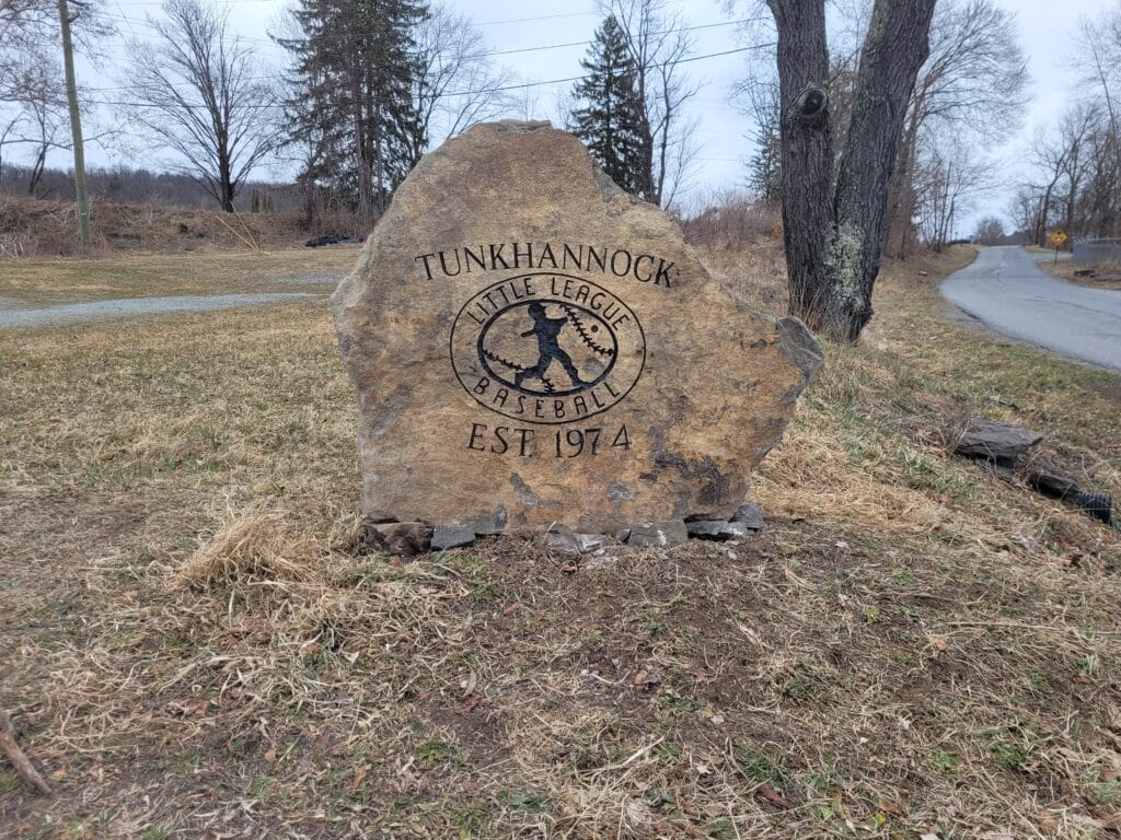 Tunkhannock Little League baseball stone boulder Mehoopany cemetery headstone headstone Union Dale granite memorial tombstone