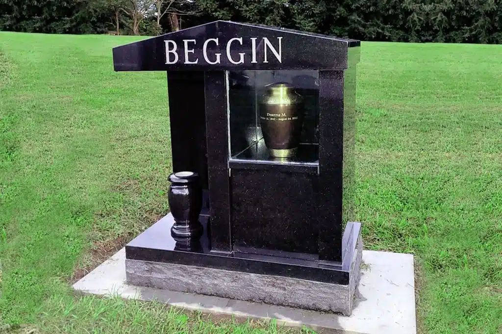 Troy funeral home black granite headstone monuments Ulster veteran headstone Wilkes Barre monument cremation
