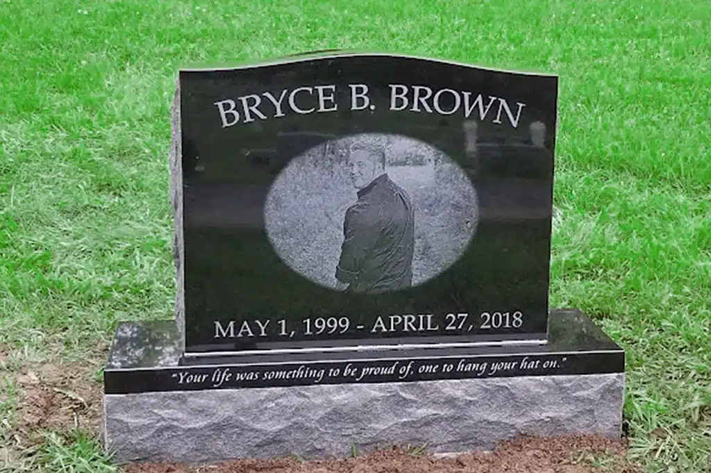 laser black granite Tunkhannock sunnyside headstone Dalton monument granite Sunnyside Cemetery