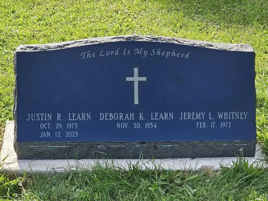 Meshoppen headstone South Montrose granite memorial tombstone Nicholson cemetery slant